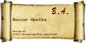 Boczor Apolka névjegykártya